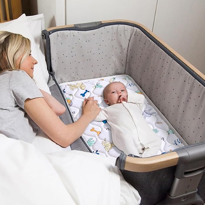 Baby Bassinet Mattress 47x 23.6 inches- Firm Support and Comfort Premium Foam,Noiseless and Odorless,Hypoallergenic Small Crib Mattress, Fits Moses Basket, Dual Sided with Soft Breathable Fabric