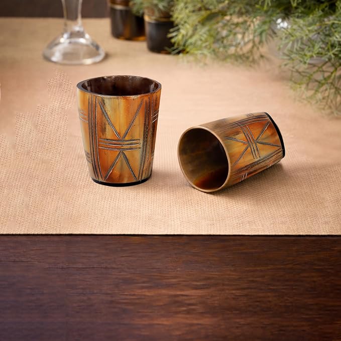 Handicrafts Home Viking Horn Shot Glasses Set of 12, Rustic Viking Drinkware - Image 8