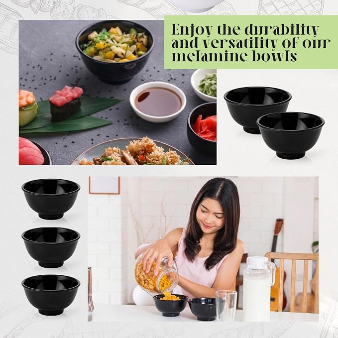 Tioncy 50 Pcs Bowls Set Unbreakable Dessert Soup Salad Bowls - Image 5