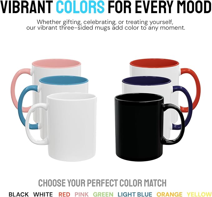 Personalized Coffee Mug – Custom Photo, Text, or Logo Ceramic Mug Tea Cup | Taza Personalizada with Picture or Message | Customized Gift Idea for Men & Women, Mom, Dad, Friends - White/Yellow | 15oz