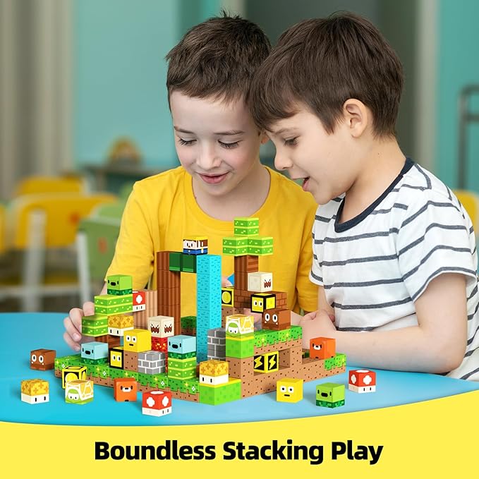 GobiDex 100PCS Magnetic Blocks Kids Building Toys for Boys Girls 3+, Game-Based Build MagWonder with Magnet Construction Toys, STEM Sensory Gift for Birthday (1 inch)