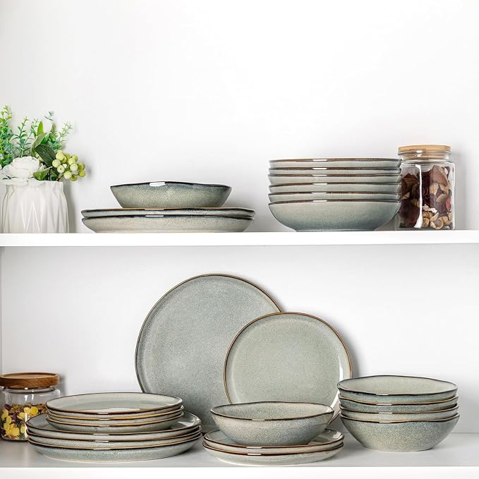 AmorArc Ceramic Cereal Bowls Set of 6, 24 oz Handmade Stoneware Bowls Set - Image 8