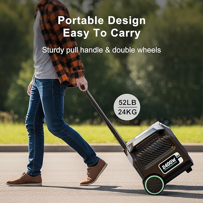 IEE 2048Wh/2400W Solar power station With 2*200W Solar Panel,P2400 Solar Generator,1800W Super Fast Charging, LiFePO4 (LFP) Battery,APP Control Emergency Power Station for Home, Camping,Power Outages