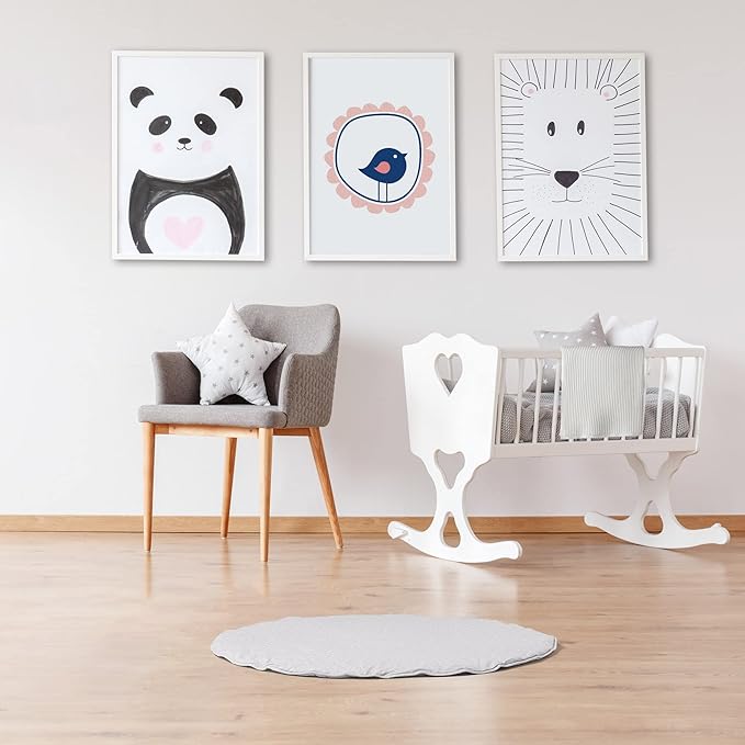 Byrd & Blume Round Baby Play Mat, Organic Cotton Soft Padded Nursery Floor Mat, Safe Hypoallergenic Baby Mat, Reversible, Foldable, Portable Infant Tummy Time Mat Fits Tents & Playpens (40"x40") Gray