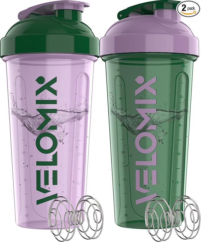 VELOMIX 2 Pack 28oz Protein Shaker Bottle by VELOMIX