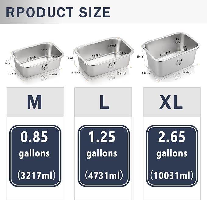 Stainless Steel Dog Bowls for Large Dogs, High Capacity Metal Dog Food Bowls - Image 3