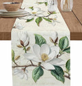 Vintage Floral Spring Table Runners 108 Inches Long, Rustic Botanical Table by Unknown