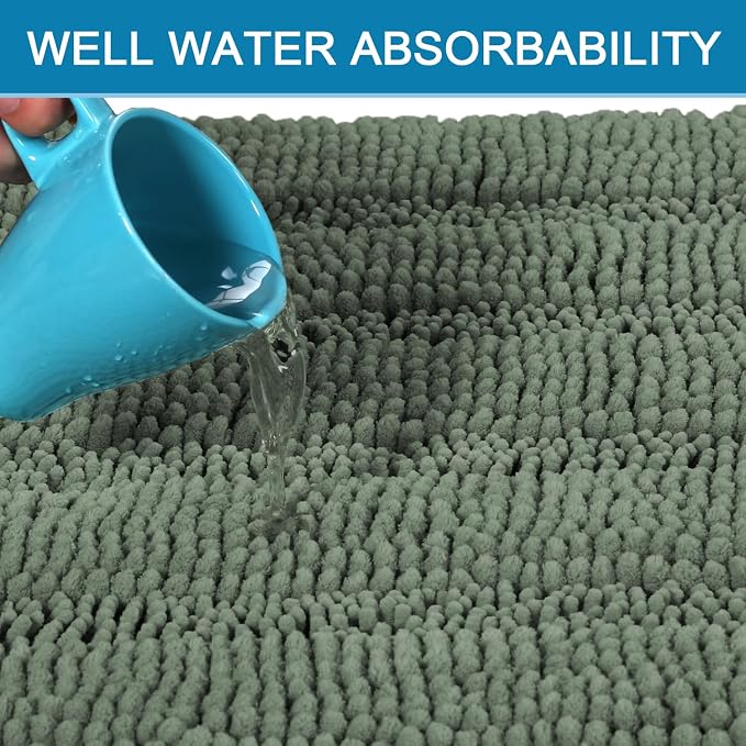 H.VERSAILTEX Bath Rugs for Bathroom Non Slip Bath Mats Extra Thick Chenille - Image 5