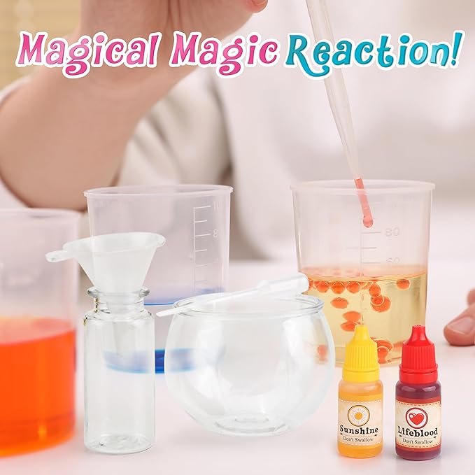 Fairy Magic Kit for Kids with 20PCS Magic Potion Bottles and Plate - Magical Fairy Making Craft Kit - Gift for Easter, Birthday, Art Crafts Toys for 8 9 10 11 Year Old Girl