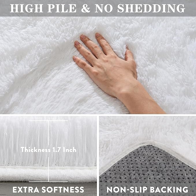 9x12 Large White Fluffy Area Rugs - Image 5