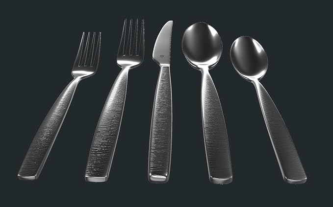 Engraved Silverware Set for 12 | 18/10 Stainless Steel Flatware - Image 2