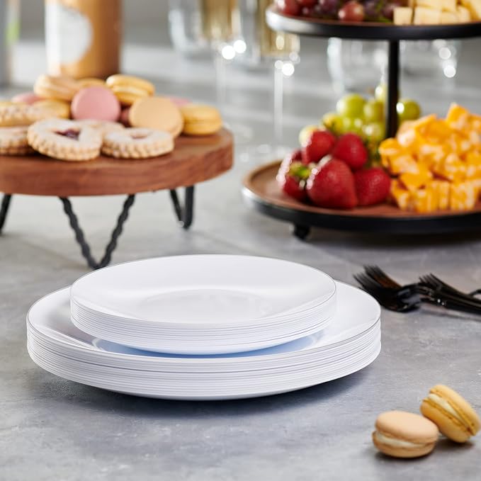 Plasticpro 128 Piece Combo Plates Set includes 64-7'' inch Plates & 64-10'' - Image 3
