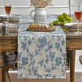 Artoid Mode Dark Grey 13x36 Inch Chinoiserie Table Runner | Monochrome sketch by ArtoidMode