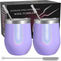 CHILLOUT LIFE 12 oz Stainless Steel Wine Tumblers 2 Pack by CHILLOUTLIFE
