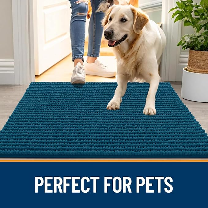 OLANLY Dog Door Mat for Muddy Paws 36x24, Ultra Absorbent Chenille Mud Doormat - Image 6