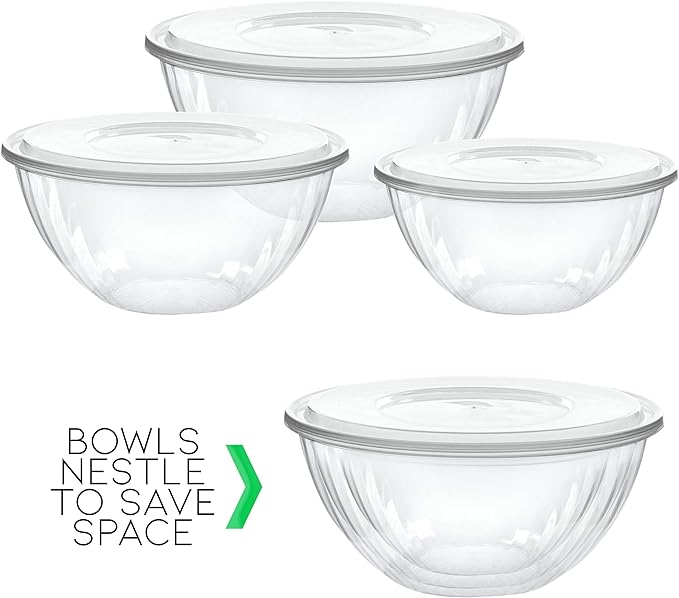 Disposable 48 Ounce Round Crystal Clear Plastic Bowls - Image 7