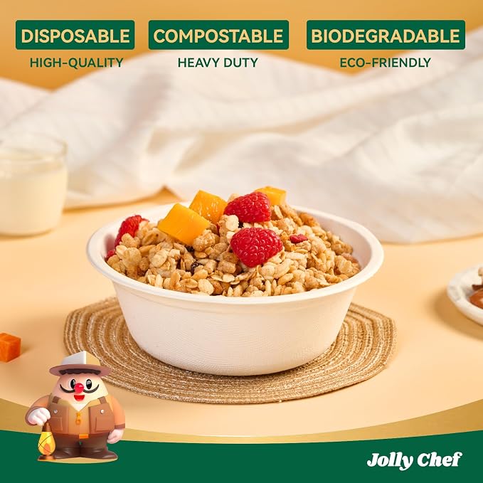 Compostable Disposable Paper Bowl 16 oz Heavy Duty Soup Containers 500 Pack | - Image 3