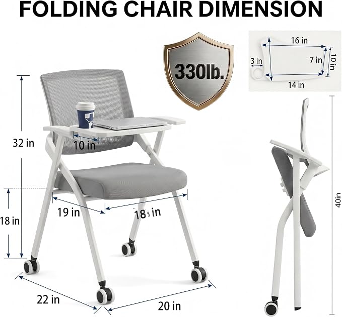 50 Pack Foldable Office Training Chairs - Image 2
