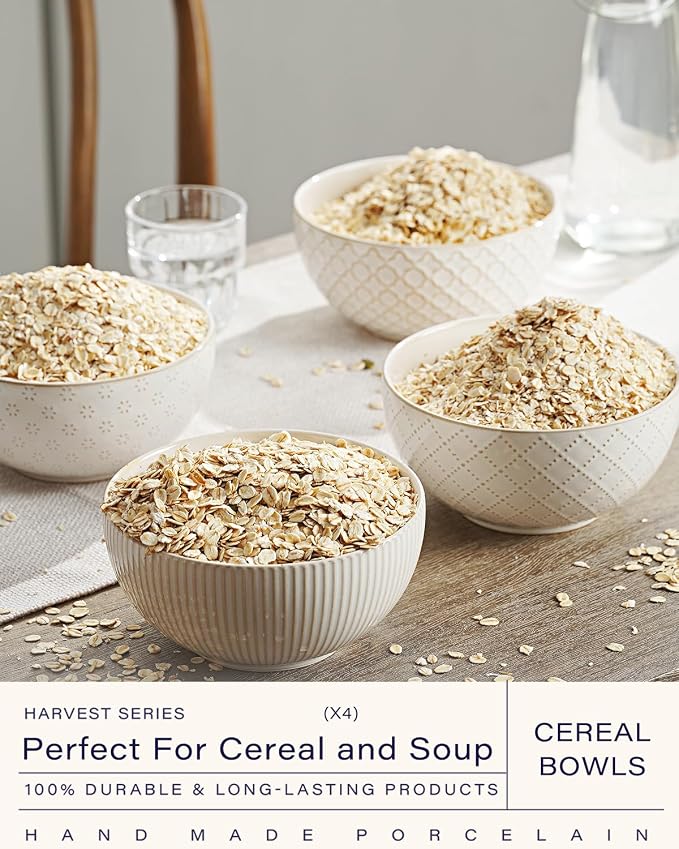 getstar Ceramic Soup Bowls, Big Cereal Bowl Set of 4 - Image 2