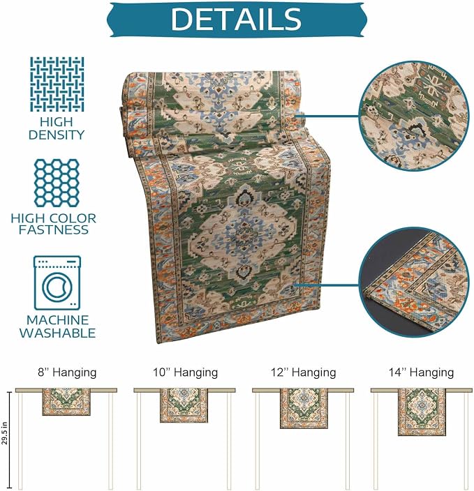 Boho Table Runners 48 Inches Long, Vintage Western Kitchen Dining Tables - Image 8