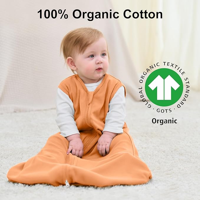 Yoofoss Baby Sleep Sack 0-6 Months Baby Wearable Blanket 100% Cotton 2-Way Zipper TOG 0.5 Toddler Sleeping Sack 3 Pack, Lightweight Sleep Sacks for Babies(Small)