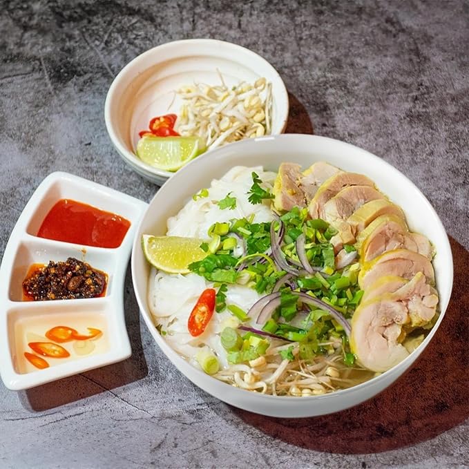 40 oz Large Soup Bowl, Pho Bowls, 7-Inch Off-White Porcelain Bowls Set of 4 - Image 3