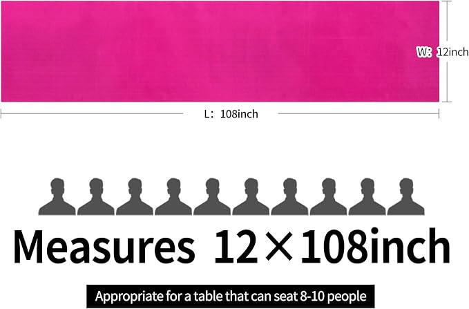 15-Pack Satin Table Runner Fuchsia 12 x 108 inches Long, Table Runners - Image 4