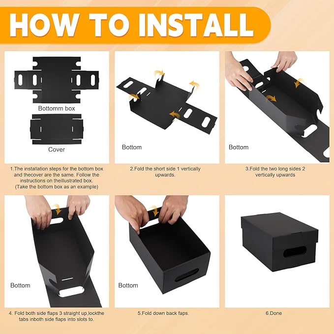 10PCS Photo Storage Box for 4"x6" Photos,10.2“ x 6.5“ x 4.7“ Picture Box Store and Protect Pictures,Documents Black