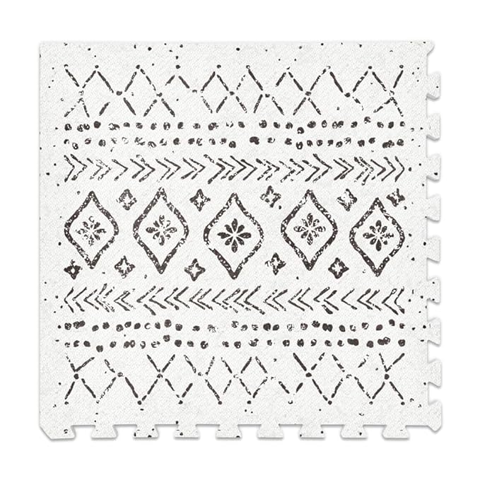 Lillefolk Baby Play Mat for Floor – 6x8ft Boho | Soft Non Toxic Premium EVA Foam Tiles for Tummy Time, Crawling & Playroom – Waterproof Interlocking Floor Mat for Babies & Toddlers (12 Tiles)