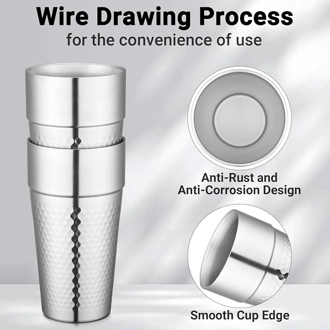Beasea Stainless Steel Cups 19 oz, 2 Pack Large 18.6oz 550ml Stainless Steel - Image 3