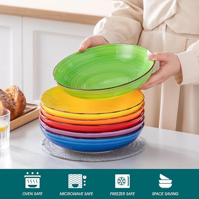 vancasso Bonita Pasta Bowls Set of 6, 50oz Large Salad Bowls - Image 4