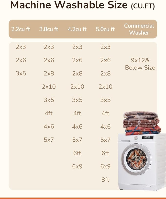 BESTSWEETIE Area Rug 9x12 Rug Machine Washable Non-Slip Low Pile Print Pattern - Image 4