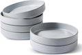 famiware Star 8.25" Pasta Bowls Set of 6, Bowl Plates, Light Gray | Microwave & by Famiware