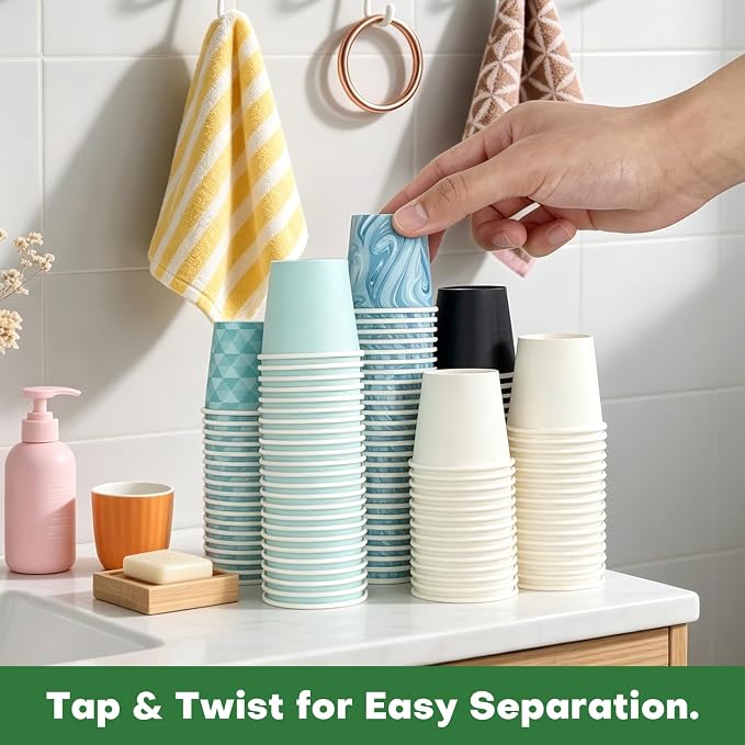600 Pack 3 oz Bathroom Cups, BPA-Free Disposable Mouthwash Cups, Stackable - Image 3