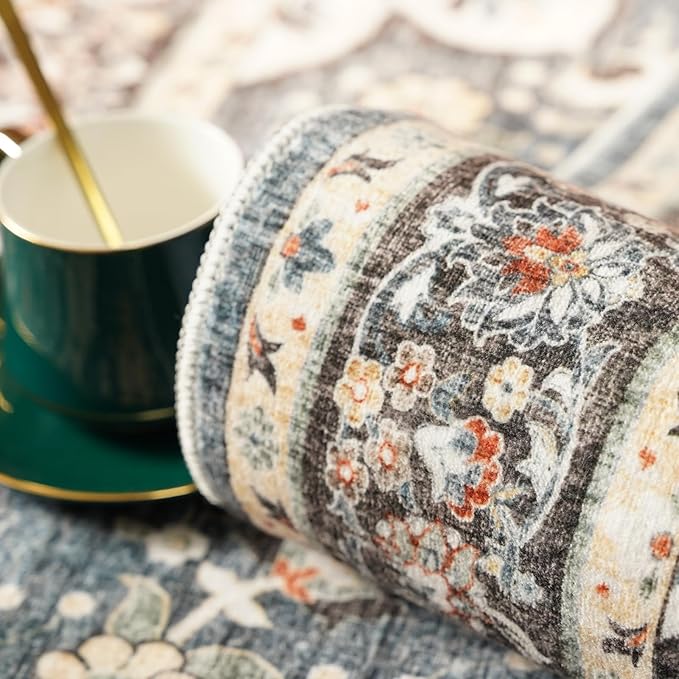 TOPRUUG Washable Oriental Area Rug - 6ft Round Rugs - Image 5