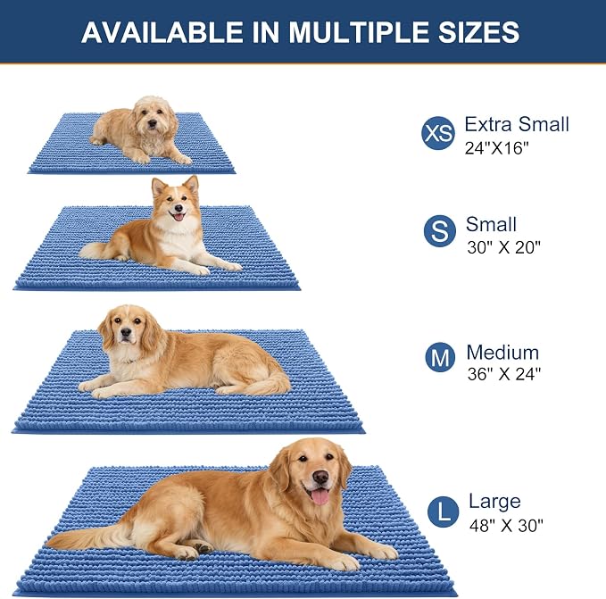 OLANLY Dog Door Mat for Muddy Paws 47x20, Ultra Absorbent Chenille Mud Doormat - Image 2