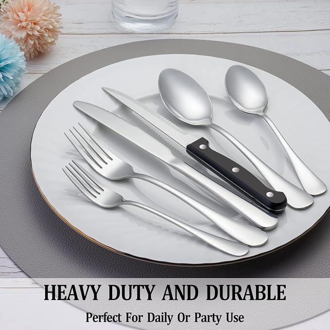 72 Pcs Silverware Set with Steak Knives - Image 7