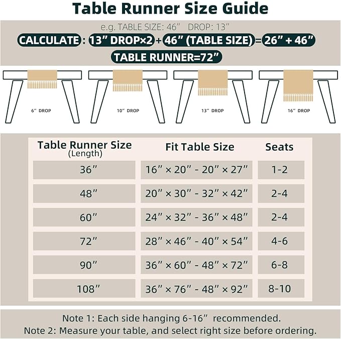 Boho Table Runner for Fall Home Decor 12x90 Rustic - Image 3