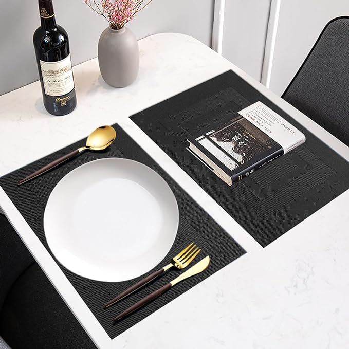 PIGCHCY Placemats Set of 12 Washable Durable Place Mats Vinyl Heat Resistant - Image 4