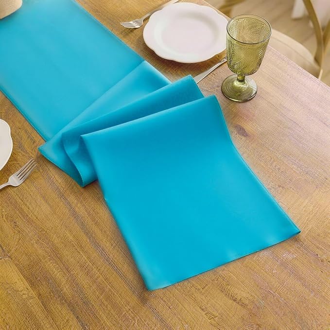 Teal Table Runner, Waterproof Washable Runners 48 Inches Long | Reusable 12x48 - Image 3