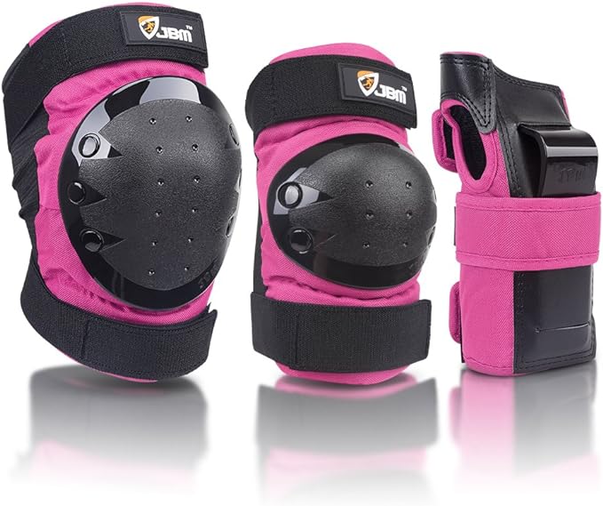 JBM Adult & Kids Knee Pads Elbow Pads and Wrist Guards for Inline Skating, Roller Skating, Skateboarding, Scootering