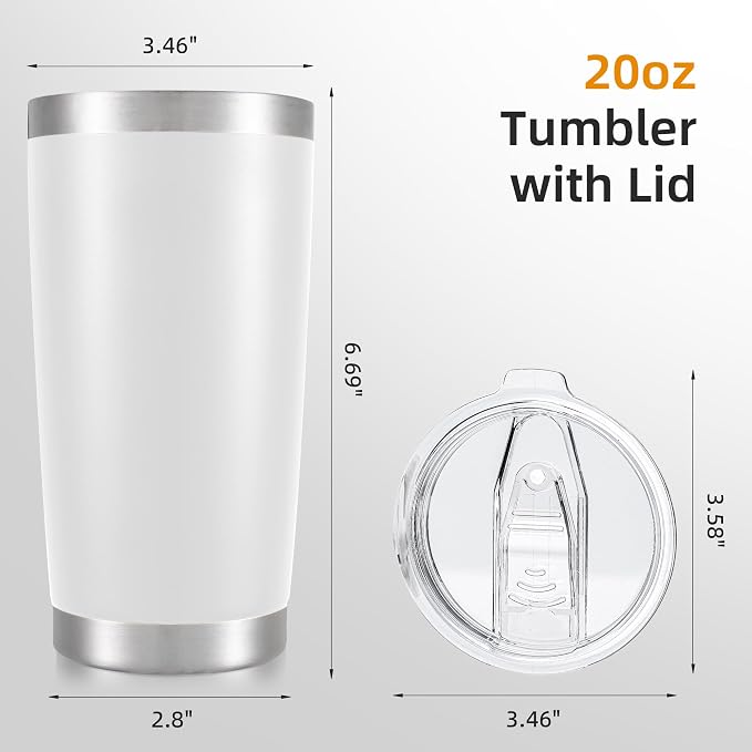 20oz Tumbler Bulk with Lid Stainless Steel Tumblers, 12 Pack | Leak Proof Lid - Image 5