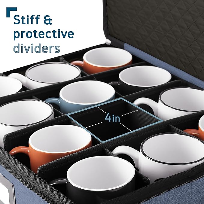 Coffee Mug Storage, 2 Pack Quilted and Stackable Coffee Cup Storage Organizer - Image 4