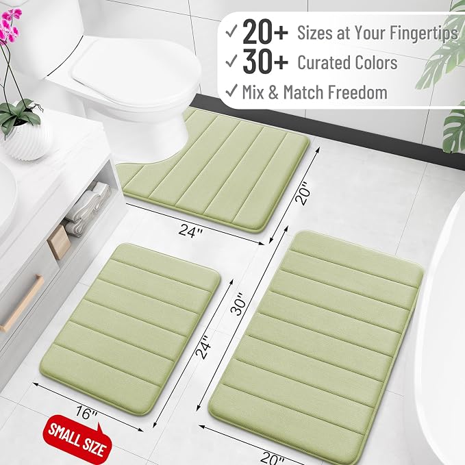 OLANLY Memory Foam Bath Mat 40x32, Super Soft Absorbent Bathroom Rugs, Quick Dry - Image 2