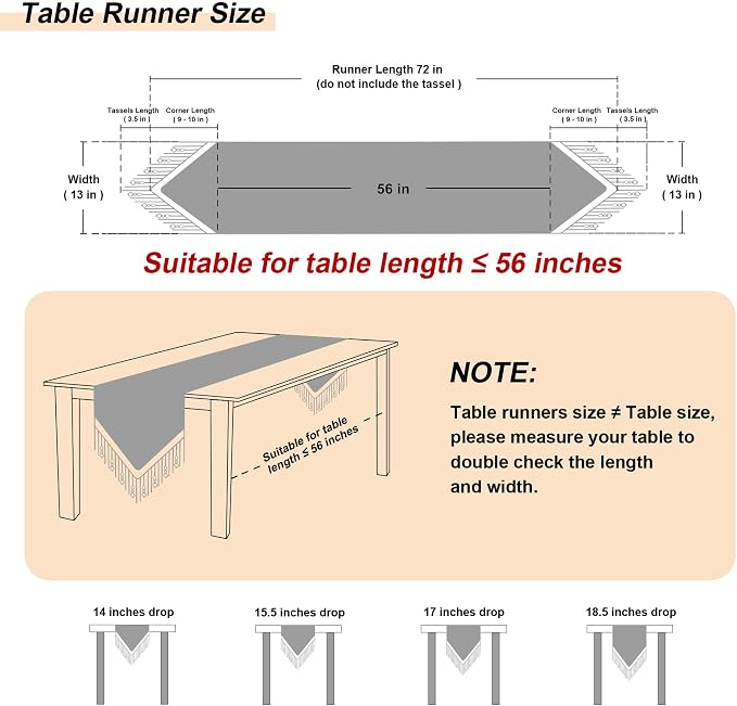 Loom and Mill Luxury Vintage Chenille Table Runner 72 Inches Long, 13x72 inch - Image 2