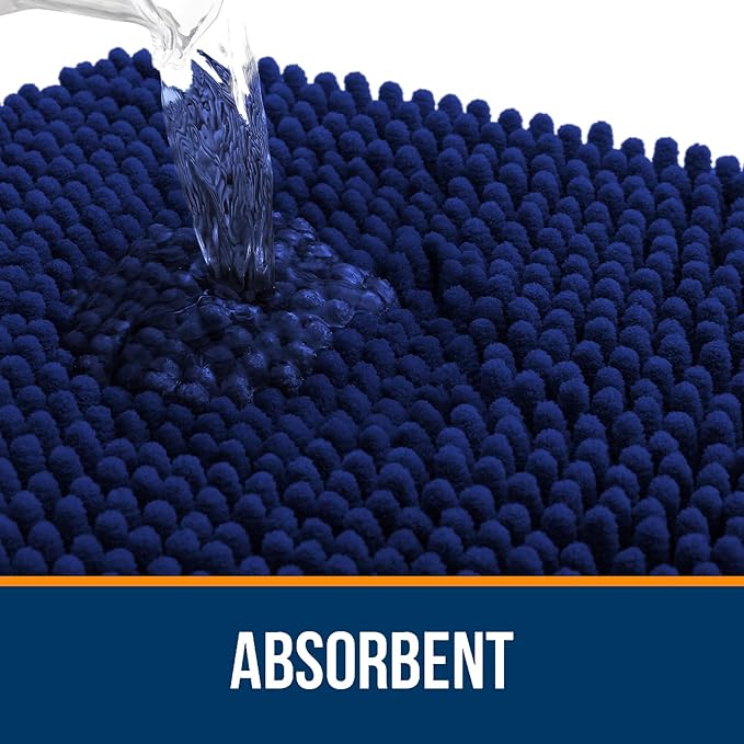 OLANLY Bathroom Rugs 30x18, Extra Soft Absorbent Chenille Bath Rugs, Rubber - Image 4