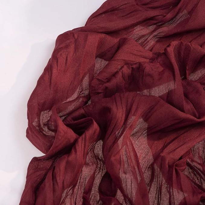 DeZerlor Burgundy Cheesecloth Table Runners 6 Pack Christmas Runners | - Image 3