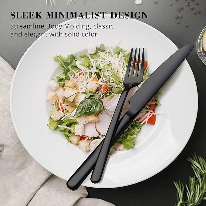 Black Silverware Set, 20-Piece Flatware Set - Image 4