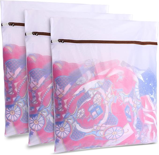GOGOODA 3 PCS Extra Large Delicates Bag for Washing Mesh Wash Bags for Travel, Laundry, Hosiery, Blouse, Blanket 24×24inch