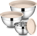 LIANYU Mixing Bowls with Lids Set, 3 Packs Stainless Steel Metal Bowls | Ideal by LIANYU